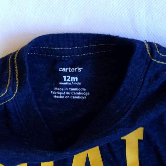 carter's hockey graphic long sleeve shirt 12 months baby boy - Picture 3 of 6